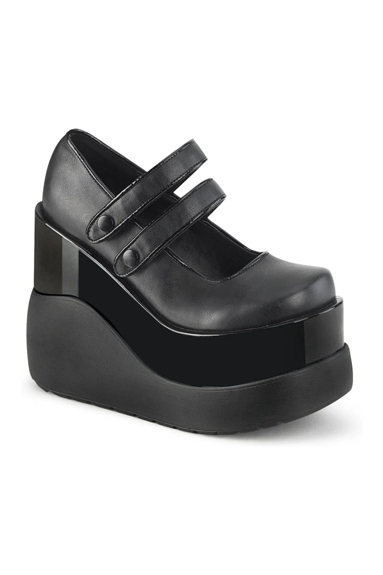 VOID-37 Mary Jane | Black Faux Leather